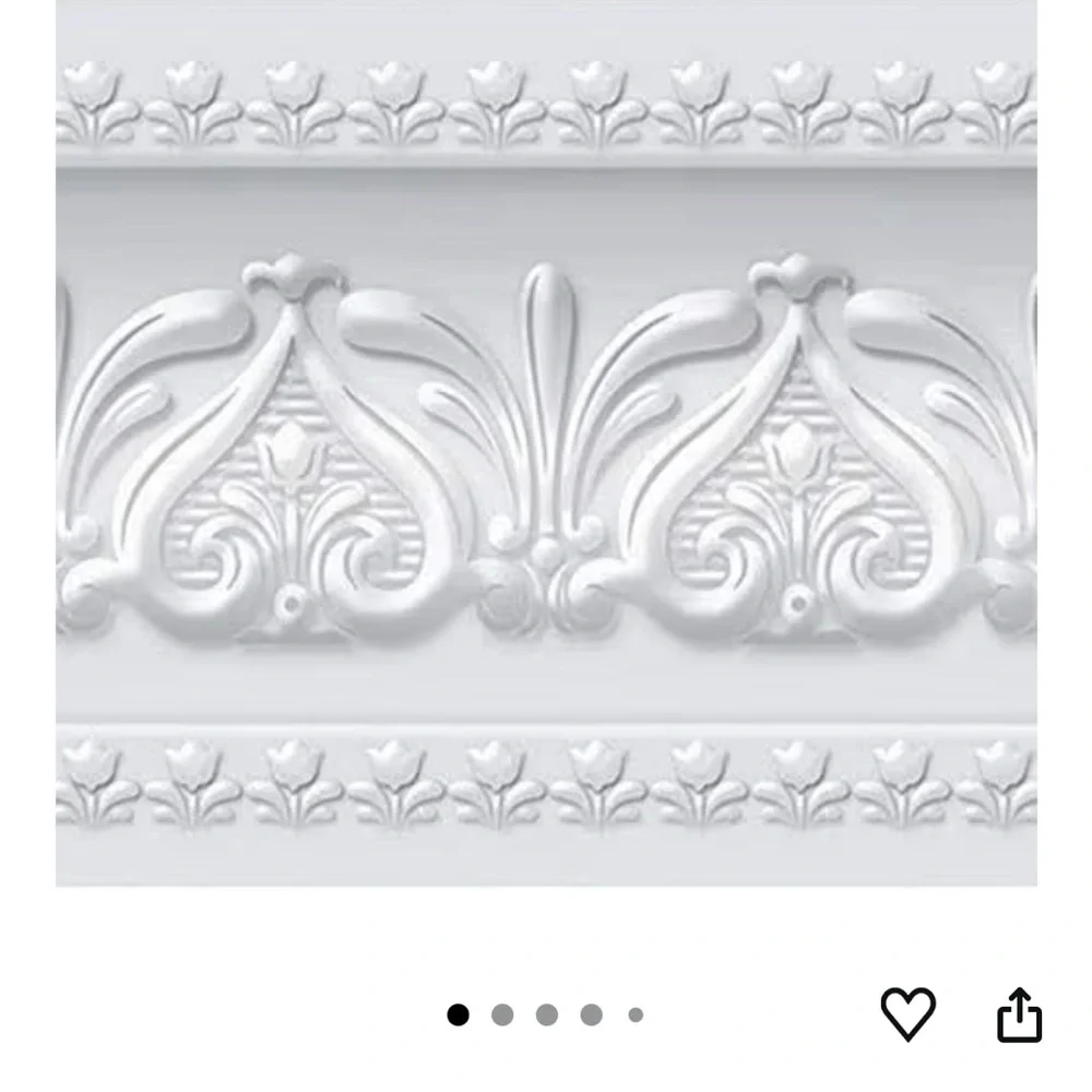 NWT Wall Deco Sheet PVC Grey Peel & Stick Self Adhesive 4 Inches X 13 Feet Long